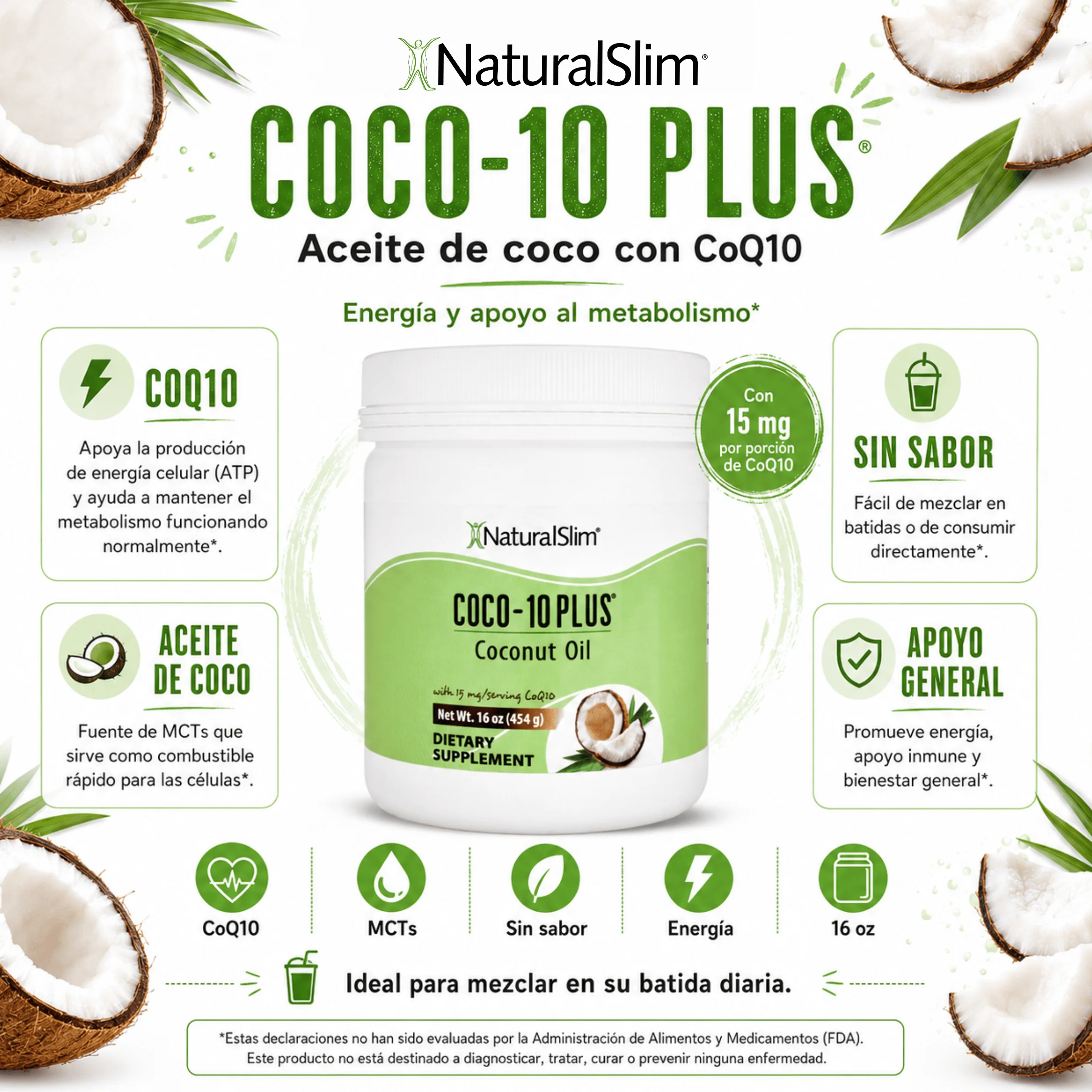 Coco-10 Plus® | Aceite de Coco con CoQ10 - Image 3