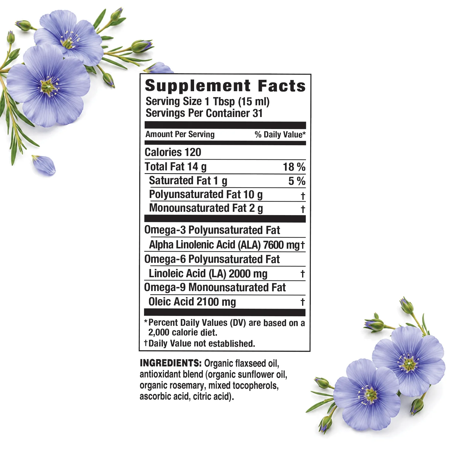 Flax Oil | Aceite de Lino con Omega 3-6-9 - 7,600 mg de ácidos grasos OMEGA-3 por porción - Image 4