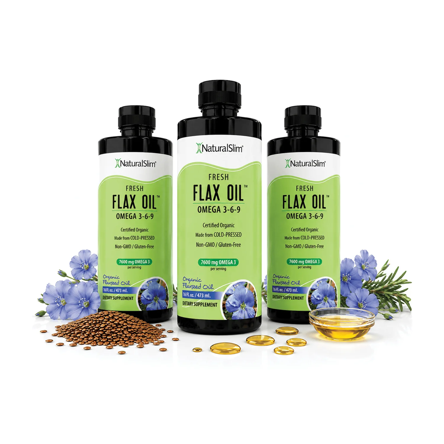 Flax Oil | Aceite de Lino con Omega 3-6-9 - 7,600 mg de ácidos grasos OMEGA-3 por porción - Image 6