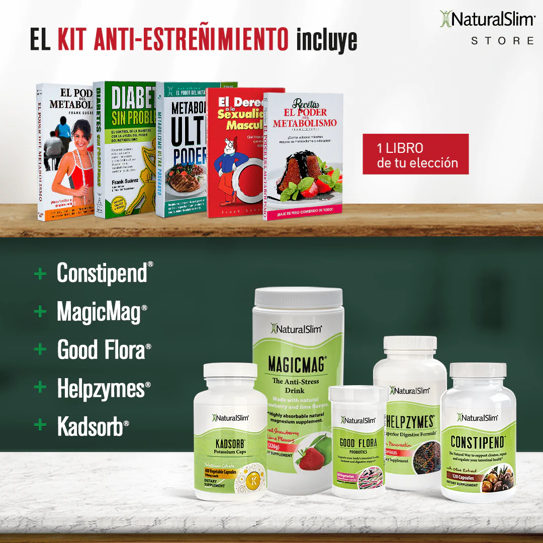 Kit Anti-Estreñimiento  | Envío GRATIS - Constipend, MagigMag, Good Flora, Helpzymes, Kadsorb y Libro de Frank Surez - Image 3