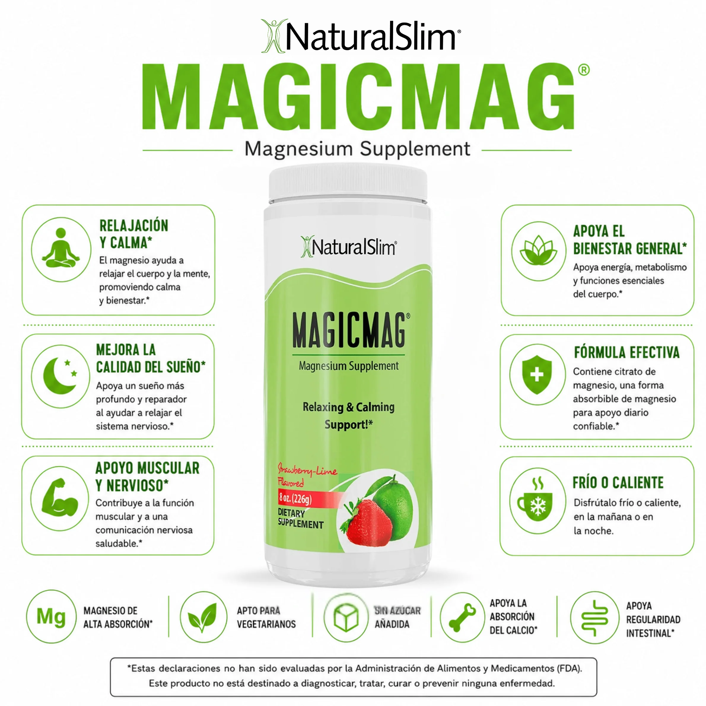 MagicMag® - Anti-Stress Drink | Bebida de Citrato de Magnesio *Sabor Strawberry and Lime (Fresa y Lima) - Image 3