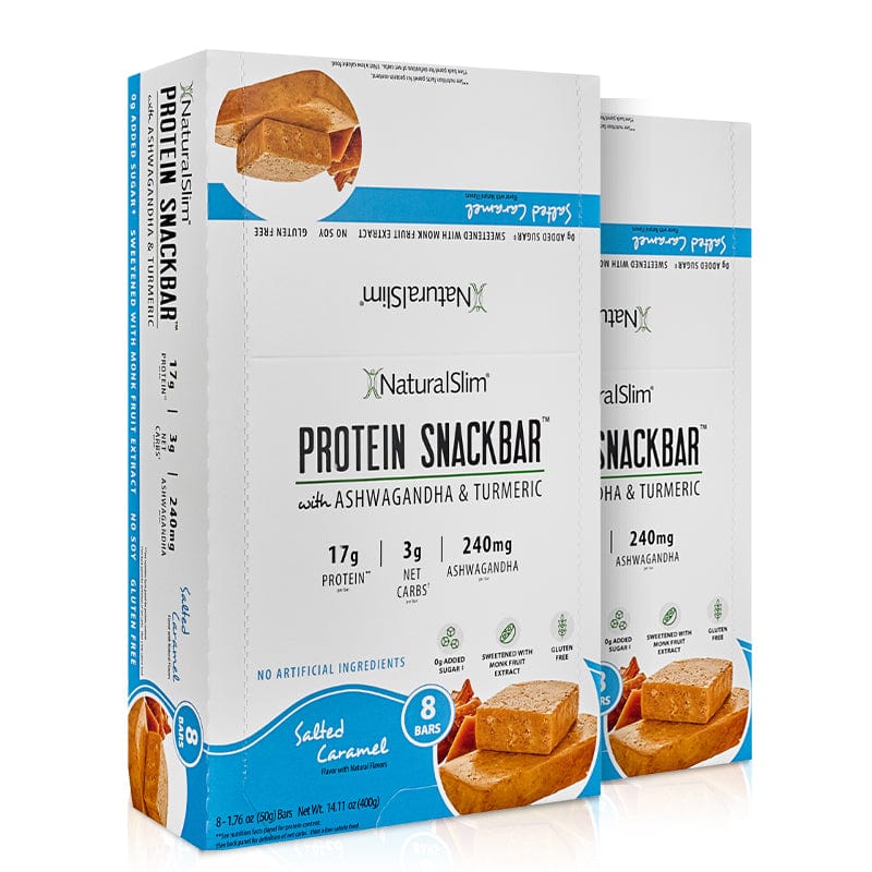 NaturalSlim® Protein Snackbar™ Salted Caramel | Barras de proteína con 240mg de Ashwagandha y Cúrcuma - Image 3