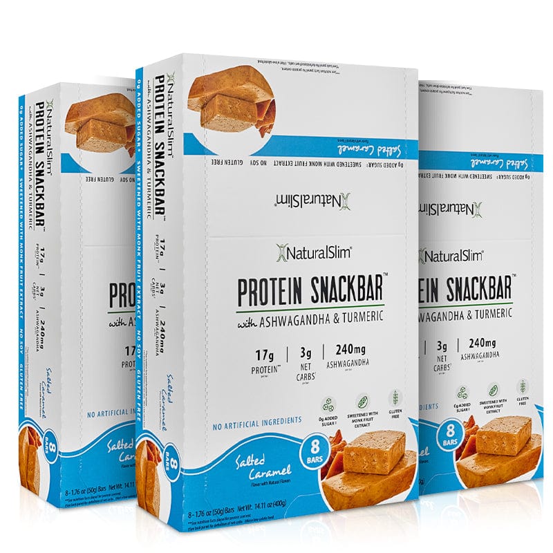 NaturalSlim® Protein Snackbar™ Salted Caramel | Barras de proteína con 240mg de Ashwagandha y Cúrcuma - Image 4