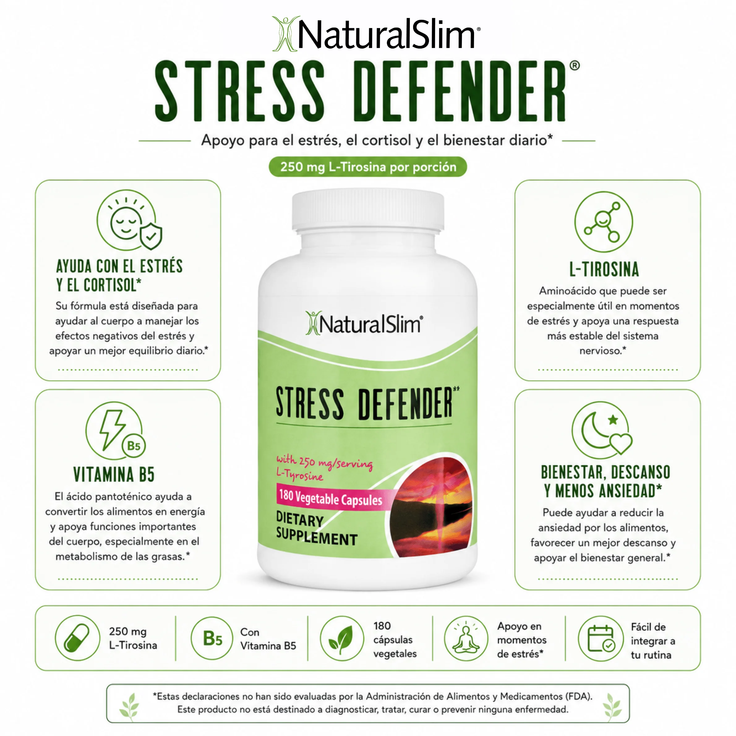 Stress Defender® | Con Vitamina B5 y L-Tirosina - Image 3