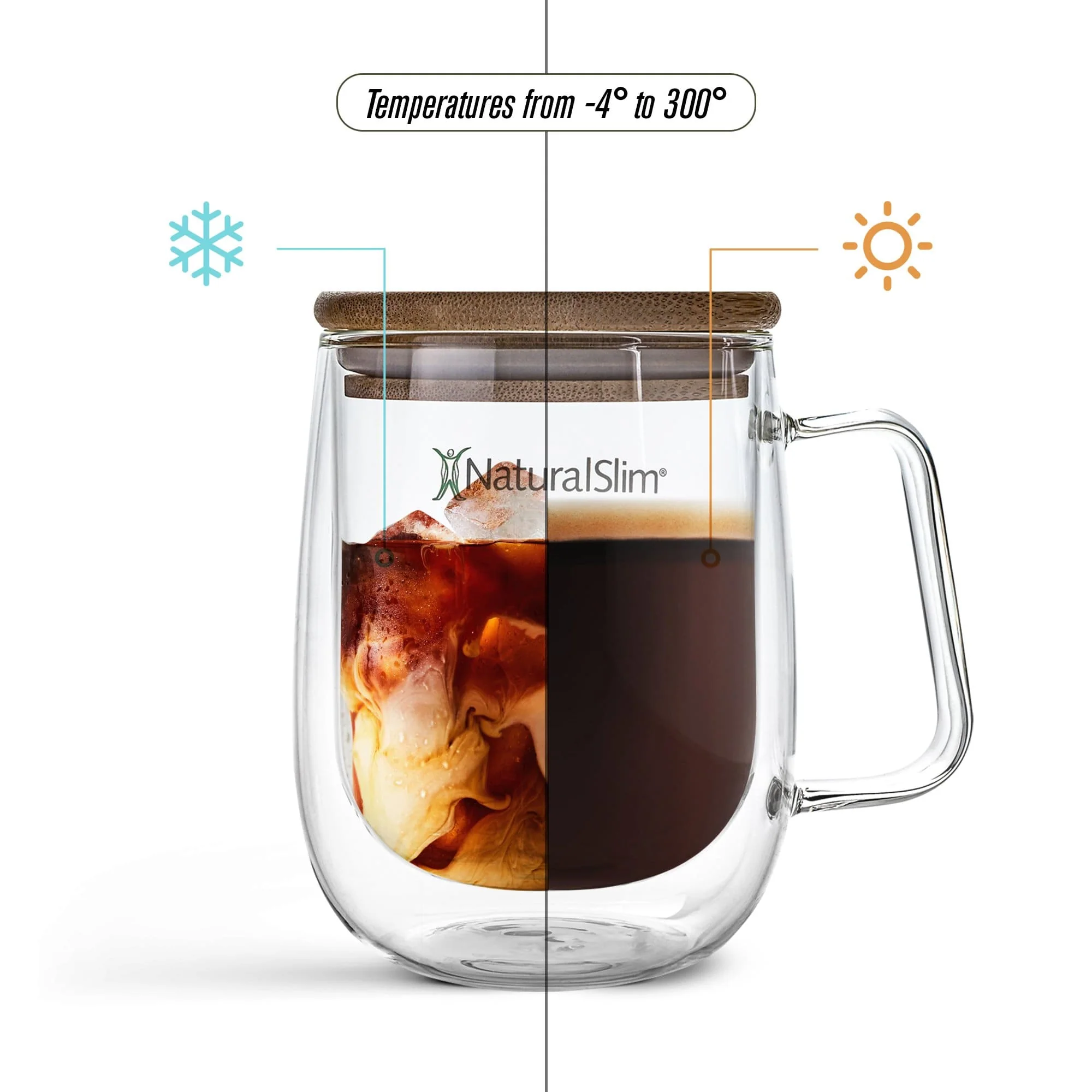 Taza para bebidas frías o calientes de NaturalSlim® | Double Wall Glass Mug - Image 8
