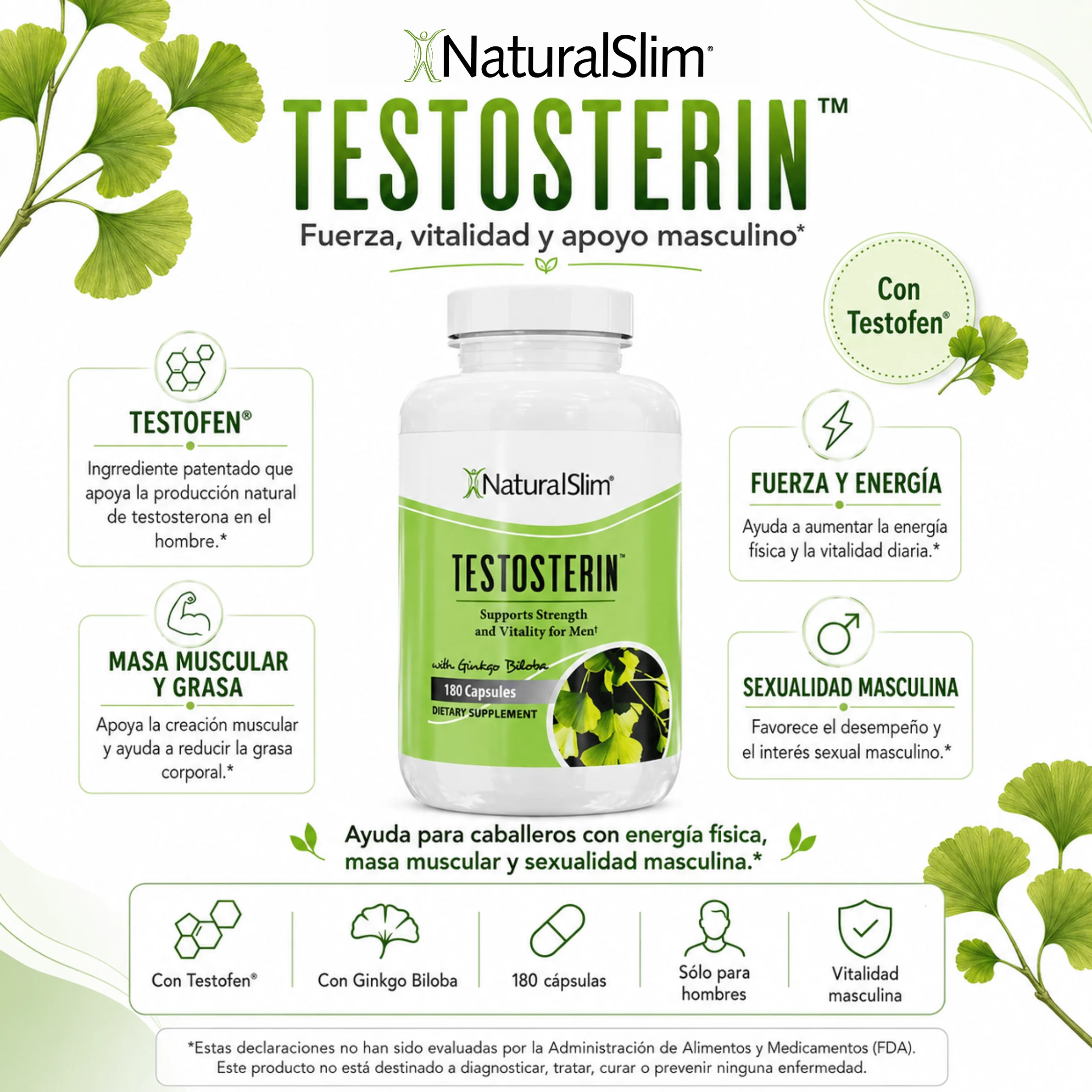 Testosterin® | Ayuda para Caballeros con Testofen® - energía física, masa muscular, y sexualidad masculina - Image 3